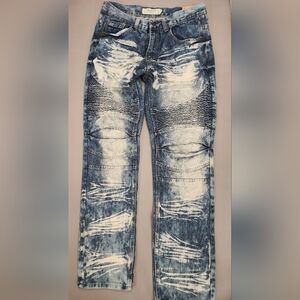 Men's Blue Distressed Jeans